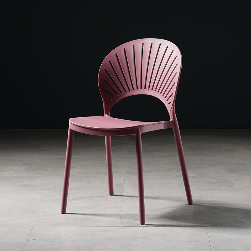 Chaises de salle à manger de style contemporain Chaises latérales sans bras en plastique pour la cuisine