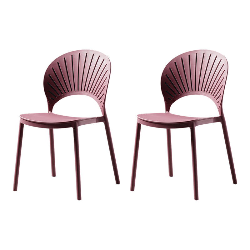 Sillas de comedor de estilo moderno, sillas laterales sin brazos de plástico para cocina