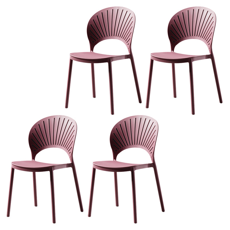 Sillas de comedor de estilo moderno, sillas laterales sin brazos de plástico para cocina
