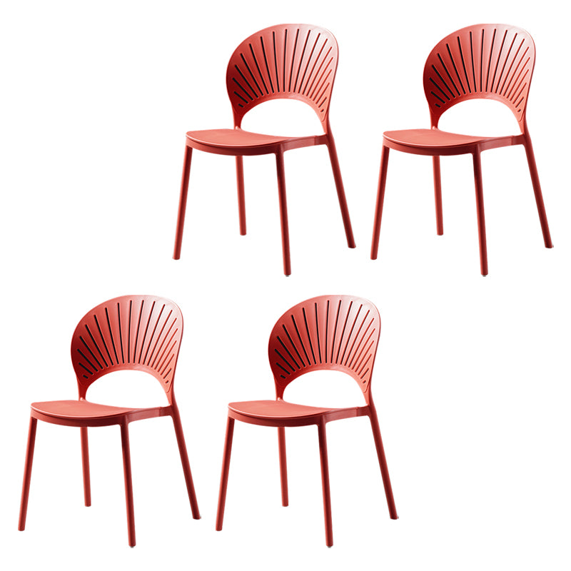 Sillas de comedor de estilo moderno, sillas laterales sin brazos de plástico para cocina