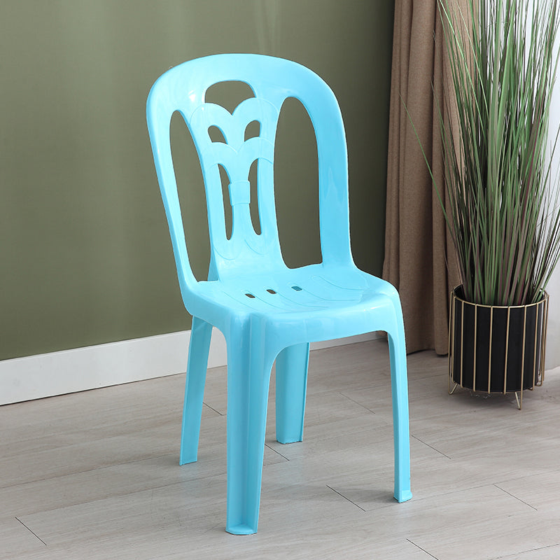 Chaise de salle à manger contemporaine en plastique, sans bras, avec dossier à lattes, chaises empilables pour la maison