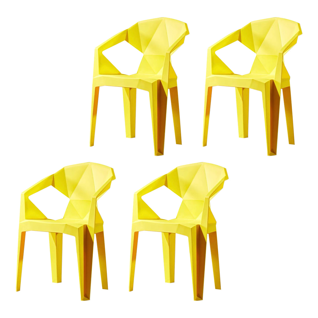 Chaises de salle à manger de style moderne Chaises d'appoint empilables en plastique pour la cuisine (Ensemble de 4)
