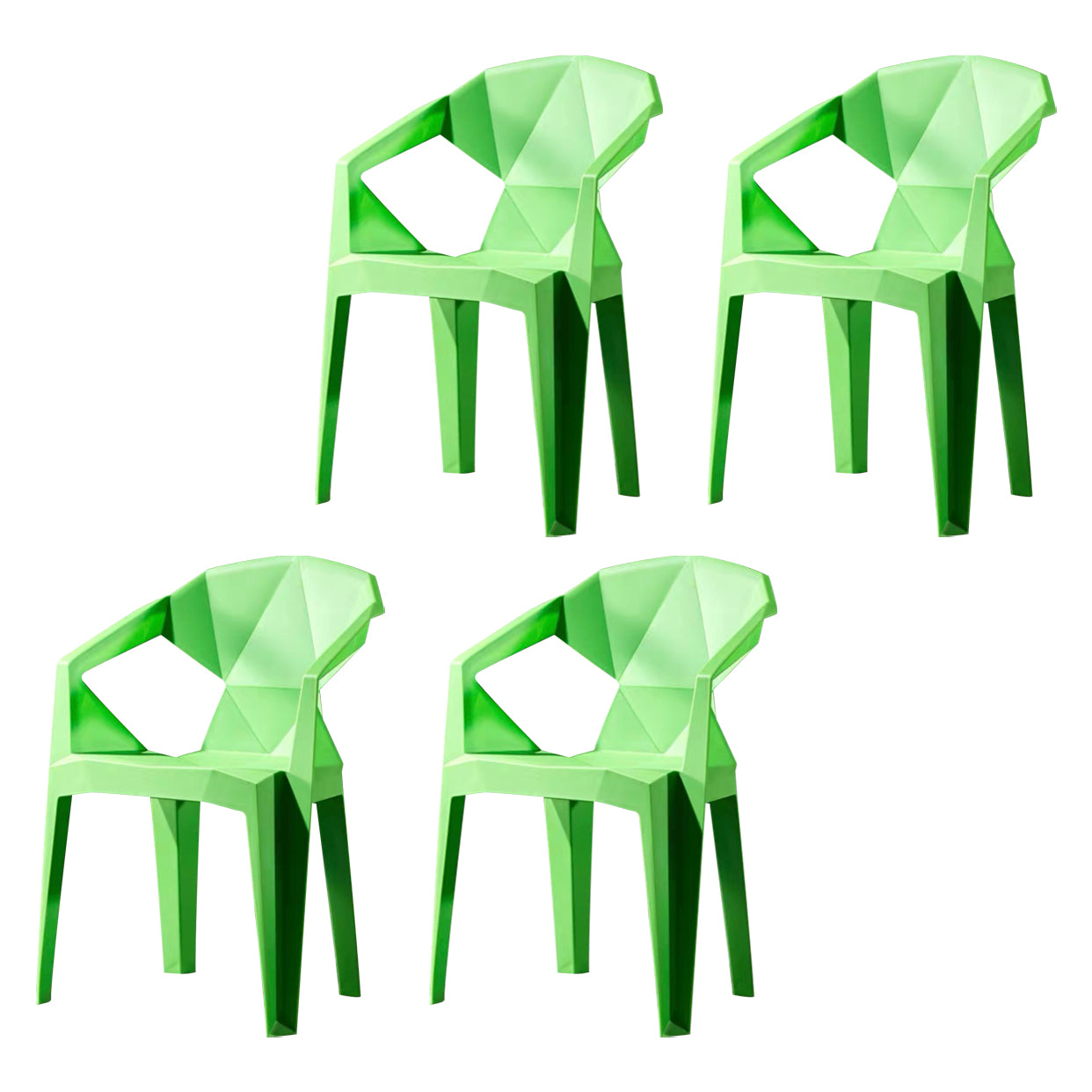 Chaises de salle à manger de style moderne Chaises d'appoint empilables en plastique pour la cuisine (Ensemble de 4)