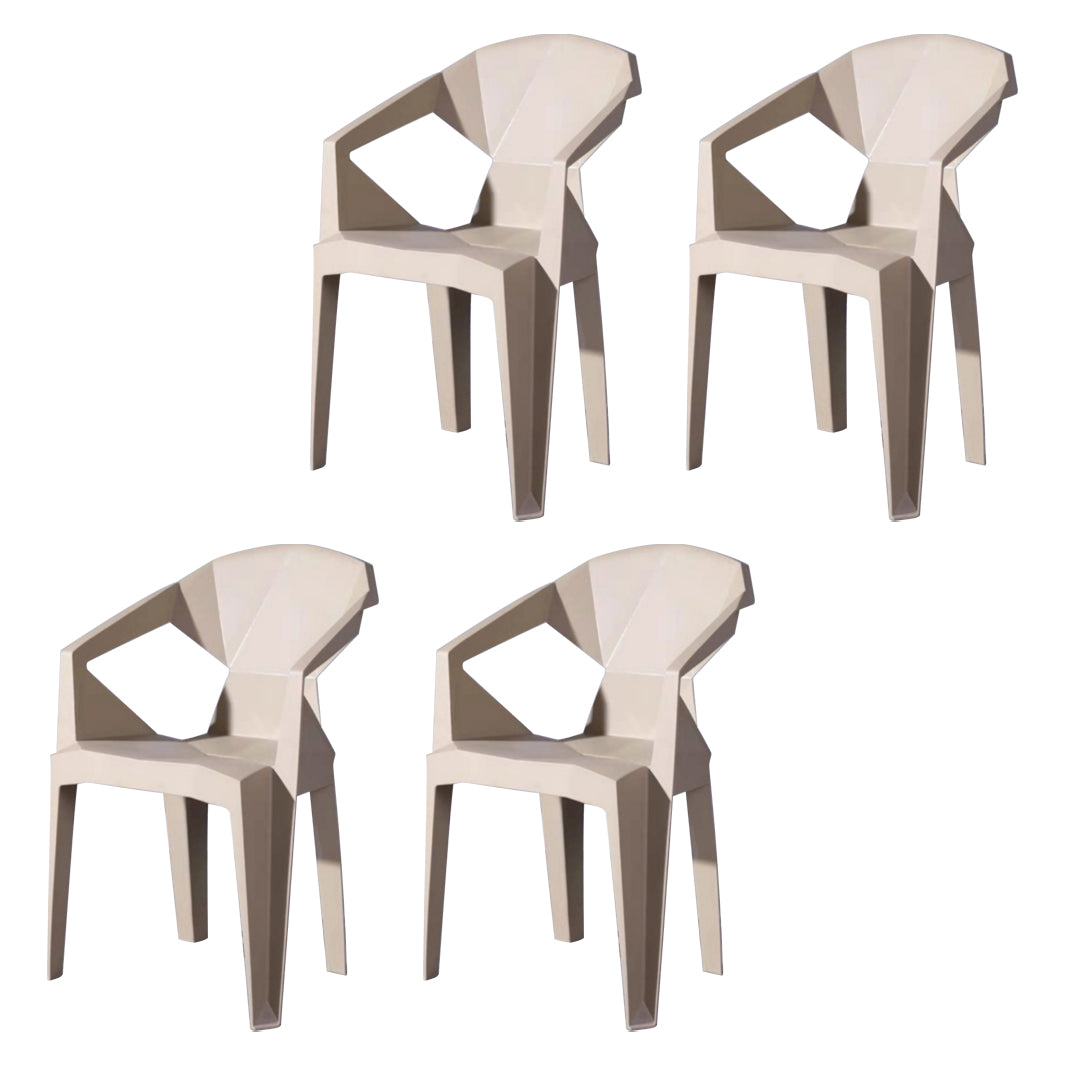 Chaises de salle à manger de style moderne Chaises d'appoint empilables en plastique pour la cuisine (Ensemble de 4)