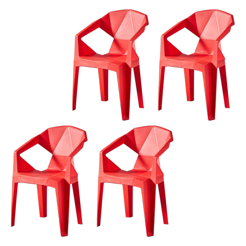 Chaises de salle à manger de style moderne Chaises d'appoint empilables en plastique pour la cuisine (Ensemble de 4)