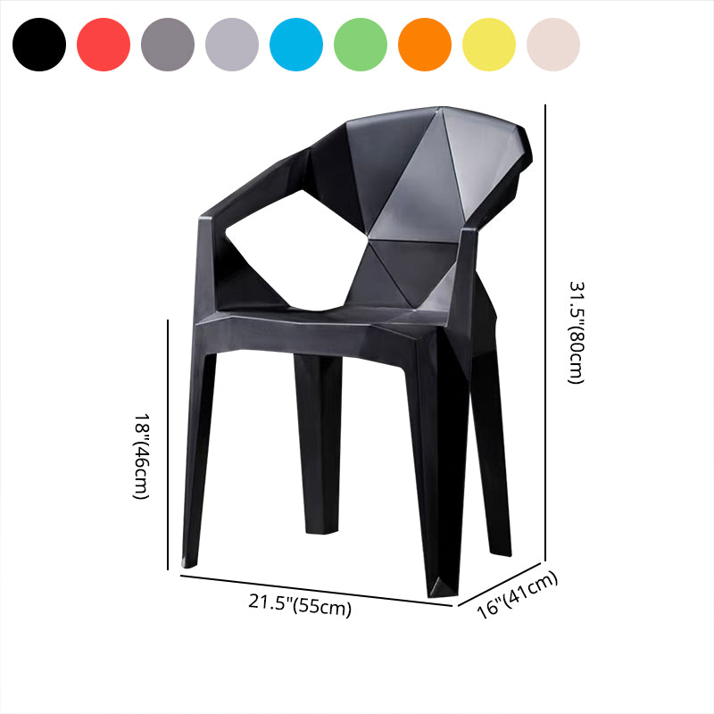 Sillas de comedor de estilo moderno, sillas laterales apilables de plástico para cocina (juego de 4)
