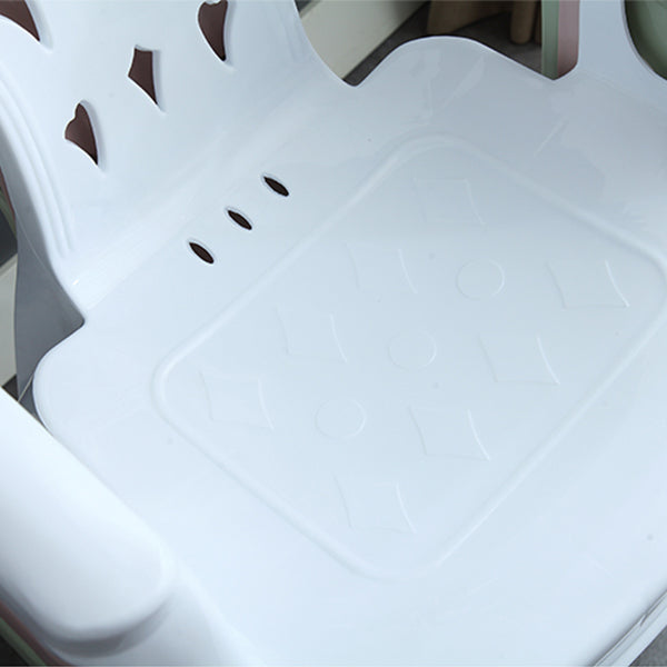 Silla de comedor de plástico de estilo moderno, sillón de comedor apilable con respaldo de listones para el hogar