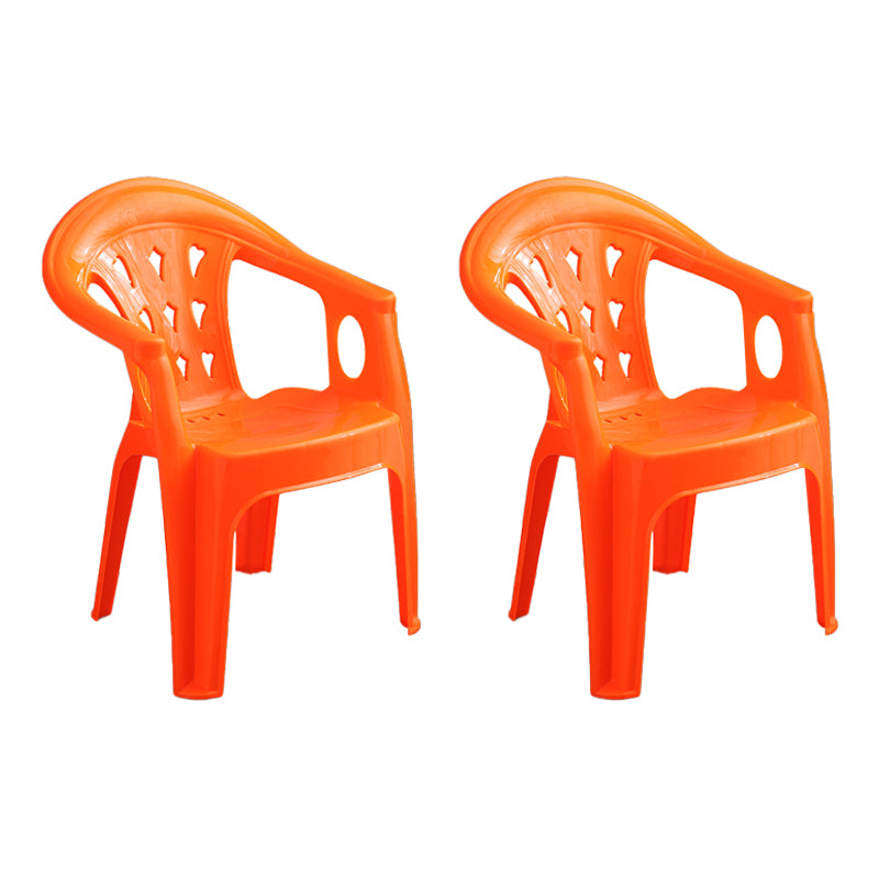 Silla de comedor de plástico de estilo moderno, sillón de comedor apilable con respaldo de listones para el hogar