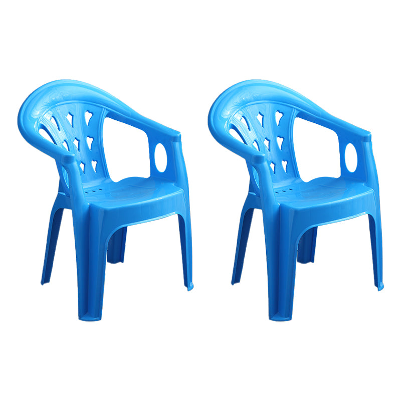 Silla de comedor de plástico de estilo moderno, sillón de comedor apilable con respaldo de listones para el hogar