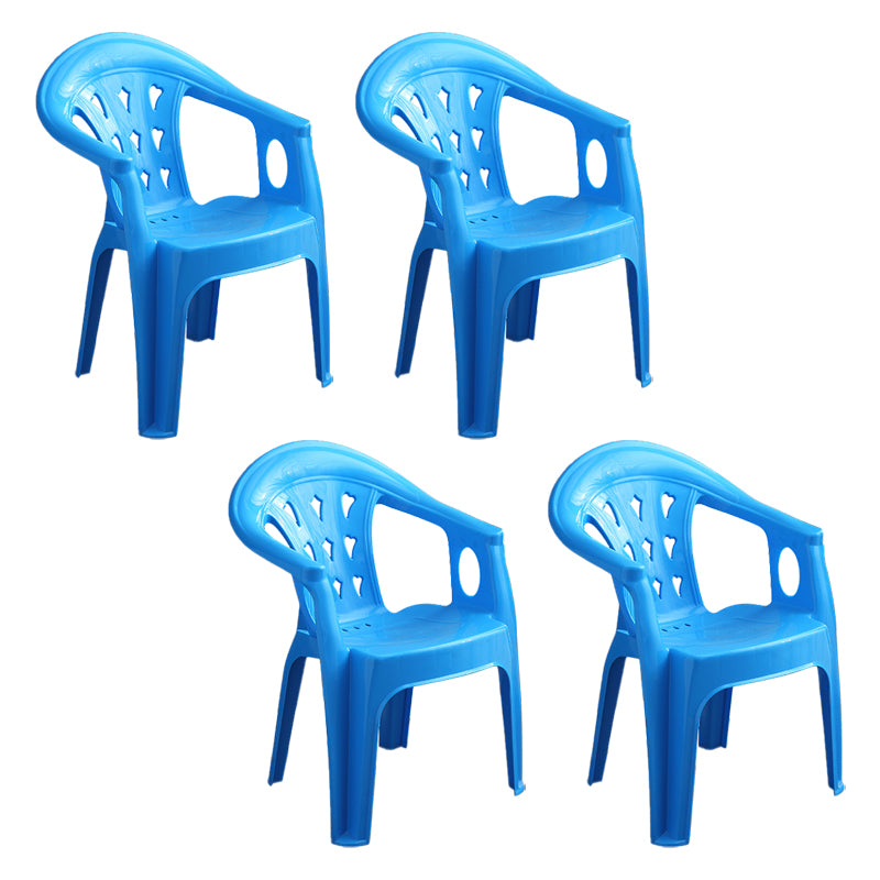Silla de comedor de plástico de estilo moderno, sillón de comedor apilable con respaldo de listones para el hogar