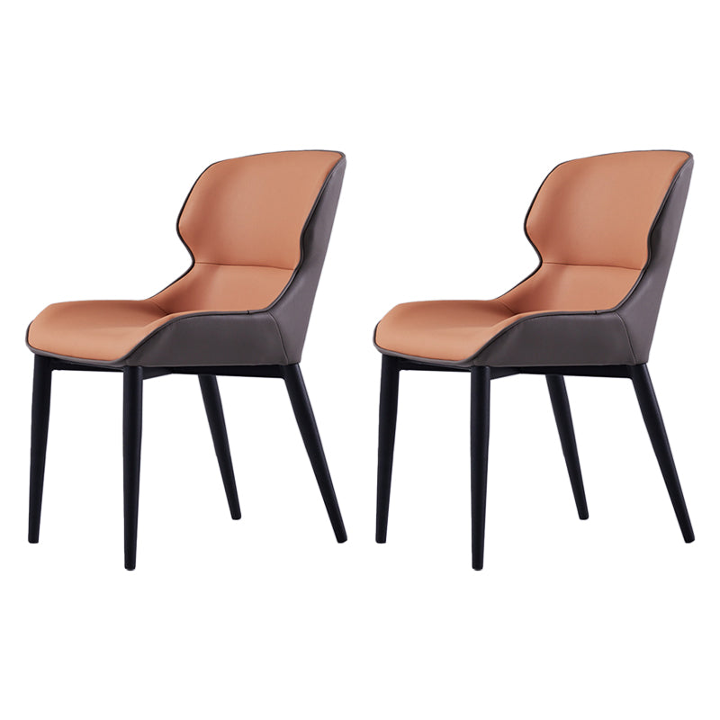 Chaise de salle à manger rembourrée en métal avec accoudoirs d'intérieur industriel (Ensemble de 2)