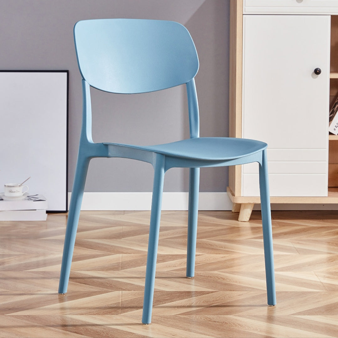 Silla de comedor de estilo moderno, cocina de plástico, silla individual sin brazos