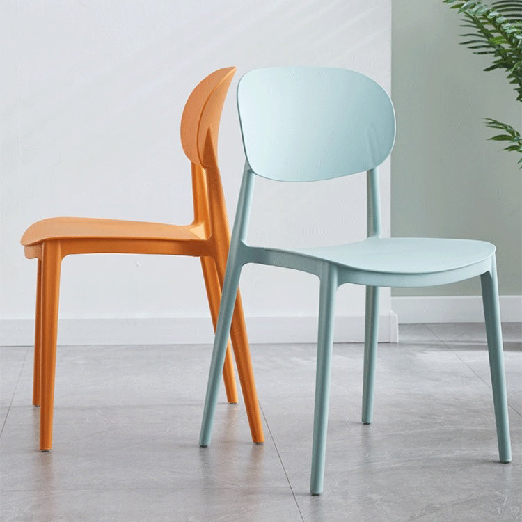 Silla de comedor de estilo moderno, cocina de plástico, silla individual sin brazos