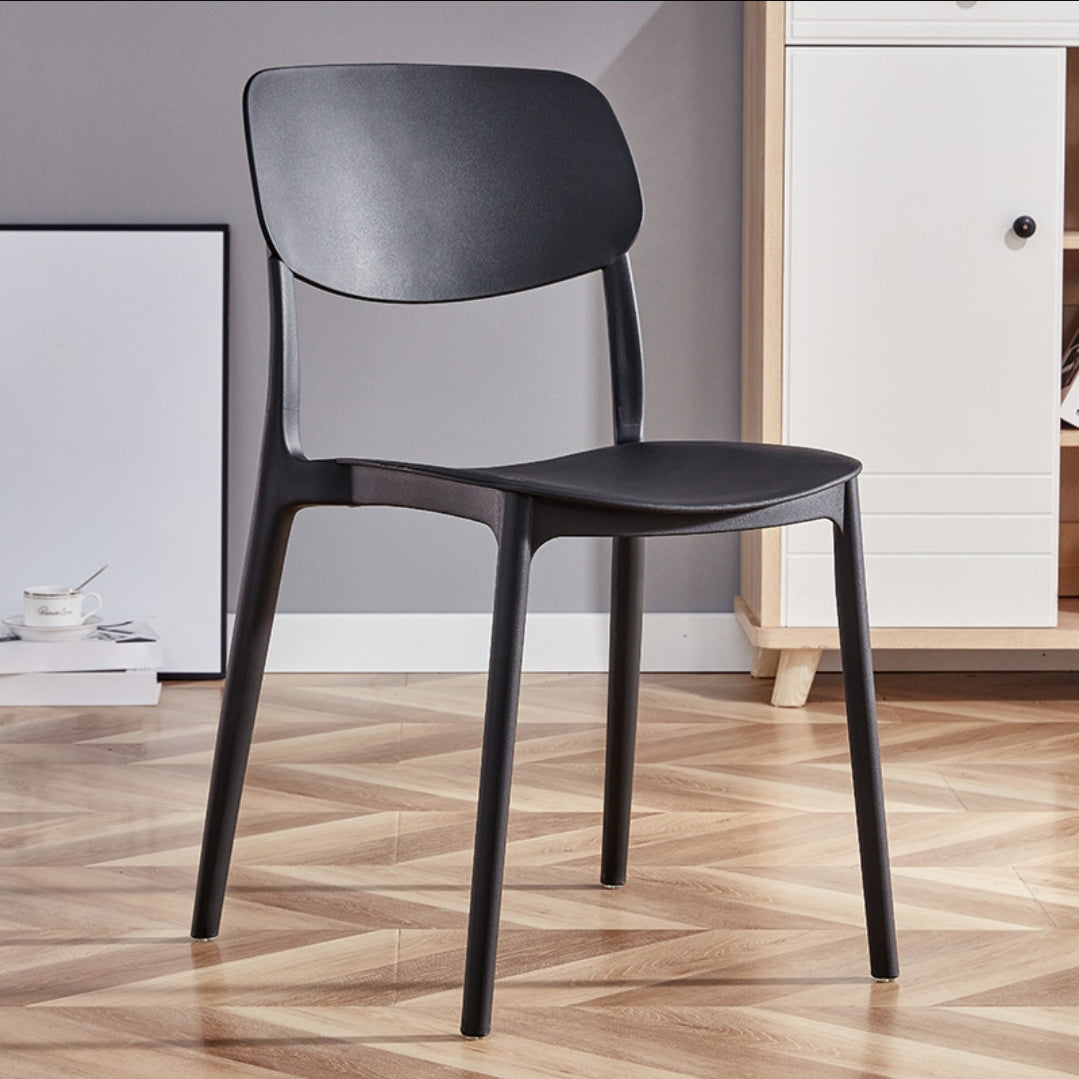 Silla de comedor de estilo moderno, cocina de plástico, silla individual sin brazos
