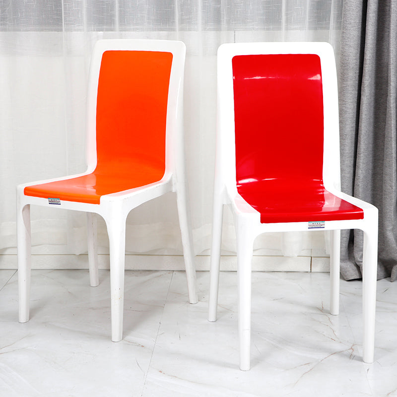 Silla de comedor de estilo moderno, cocina de plástico, silla lateral sin brazos