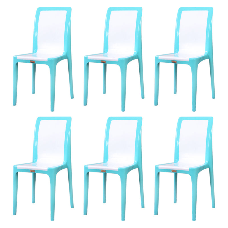 Silla de comedor de estilo moderno, cocina de plástico, silla lateral sin brazos