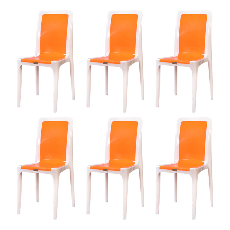 Silla de comedor de estilo moderno, cocina de plástico, silla lateral sin brazos