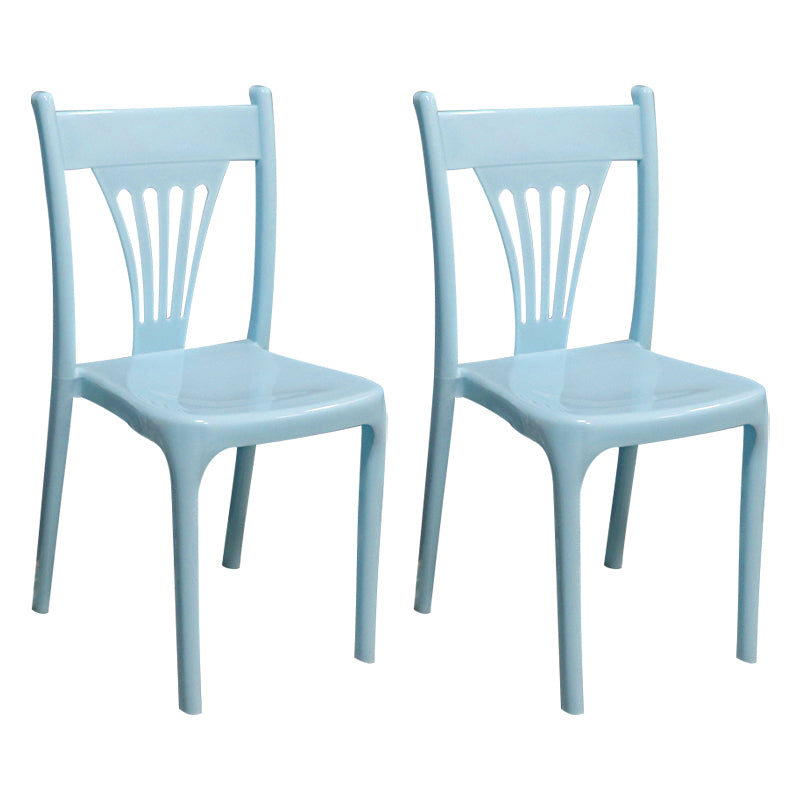 Chaise de salle à manger en plastique de style contemporain, sans accoudoirs, avec dossier à lattes, chaises empilables pour la maison