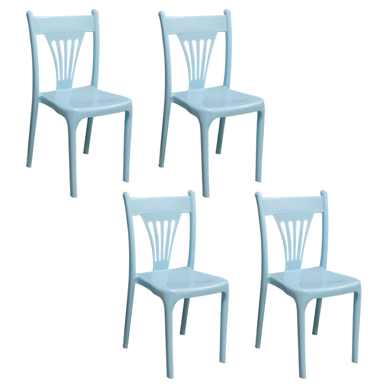 Chaise de salle à manger en plastique de style contemporain, sans accoudoirs, avec dossier à lattes, chaises empilables pour la maison