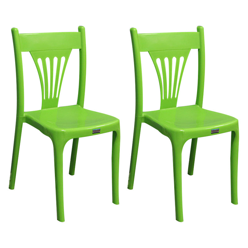 Chaise de salle à manger en plastique de style contemporain, sans accoudoirs, avec dossier à lattes, chaises empilables pour la maison