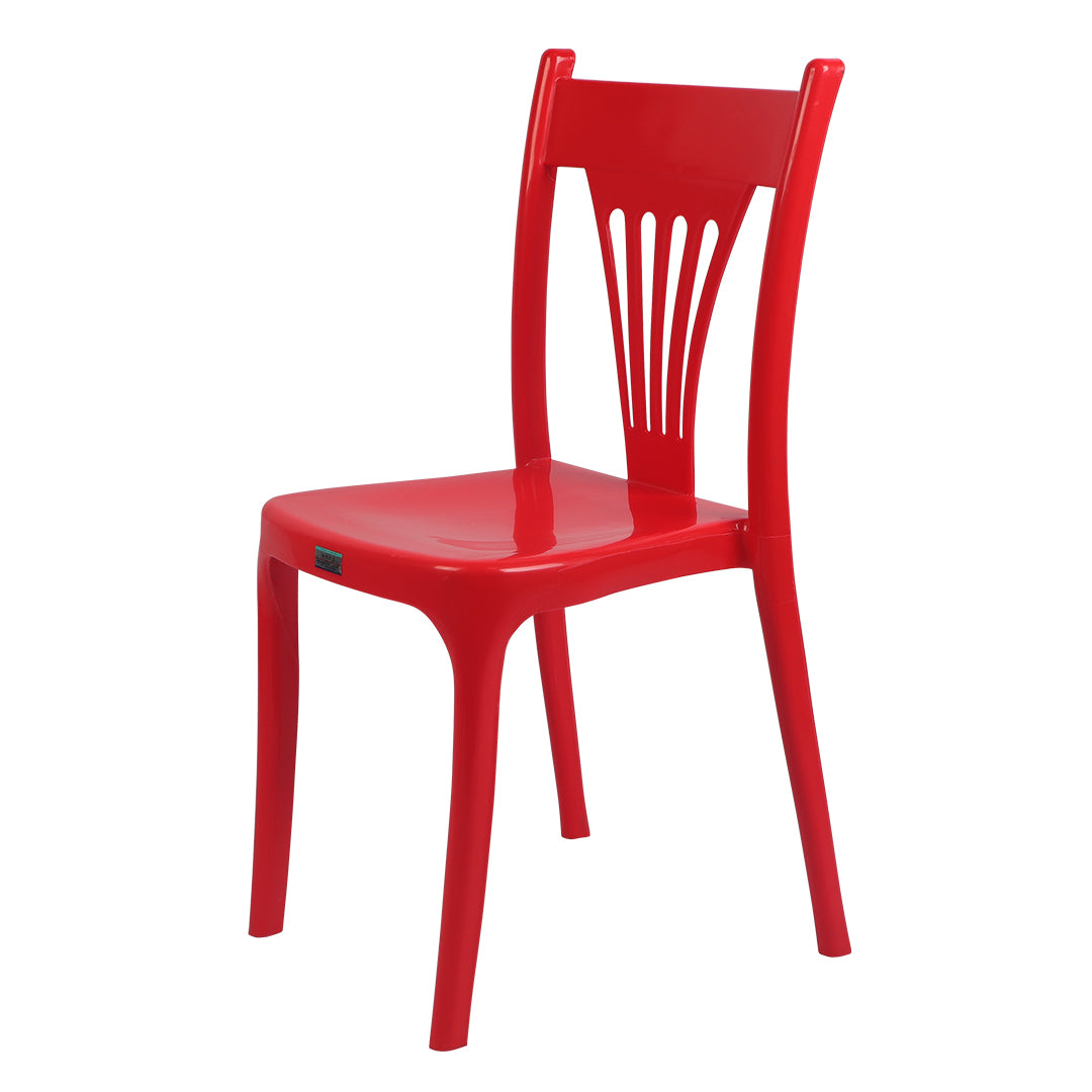 Chaise de salle à manger en plastique de style contemporain, sans accoudoirs, avec dossier à lattes, chaises empilables pour la maison