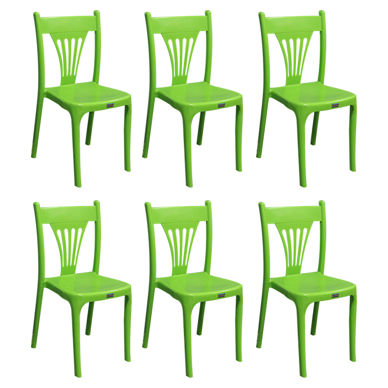 Chaise de salle à manger en plastique de style contemporain, sans accoudoirs, avec dossier à lattes, chaises empilables pour la maison
