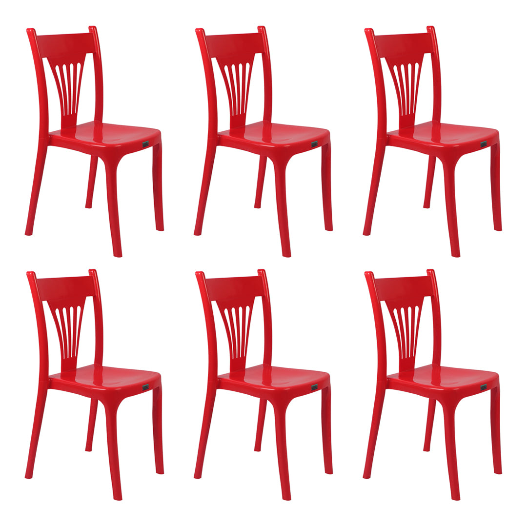 Chaise de salle à manger en plastique de style contemporain, sans accoudoirs, avec dossier à lattes, chaises empilables pour la maison