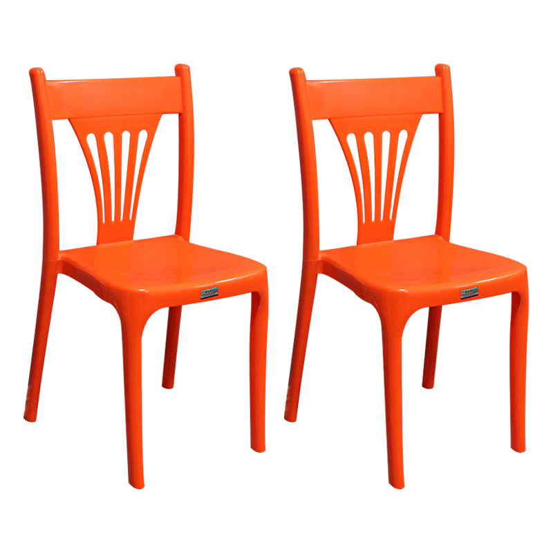 Chaise de salle à manger en plastique de style contemporain, sans accoudoirs, avec dossier à lattes, chaises empilables pour la maison