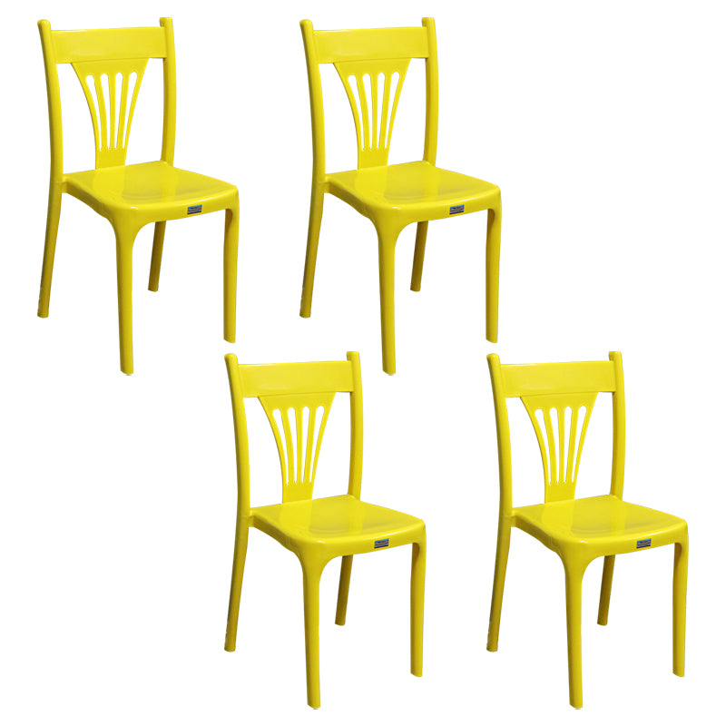 Chaise de salle à manger en plastique de style contemporain, sans accoudoirs, avec dossier à lattes, chaises empilables pour la maison