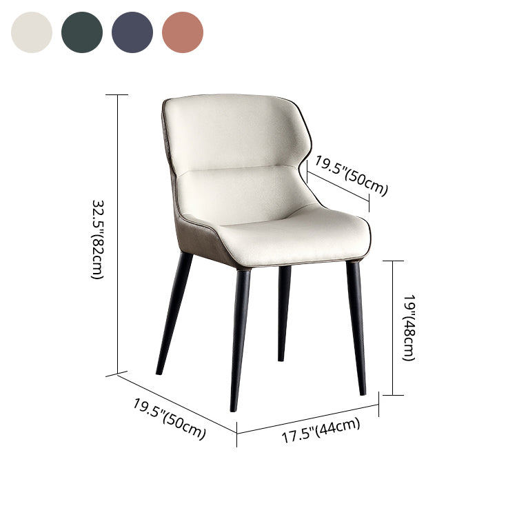Sillas de comedor tapizadas de estilo minimalista, sin brazos, Wingback Parsons, silla individual (juego de 1)