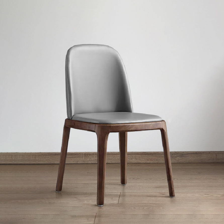 Chaise d'appoint industrielle en cuir de frêne, finition mate, chaise de salle à manger Parsons (Ensemble de 2)