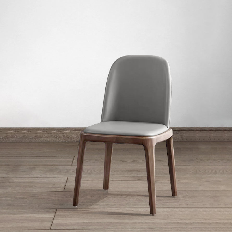 Chaise d'appoint industrielle en cuir de frêne, finition mate, chaise de salle à manger Parsons (Ensemble de 2)