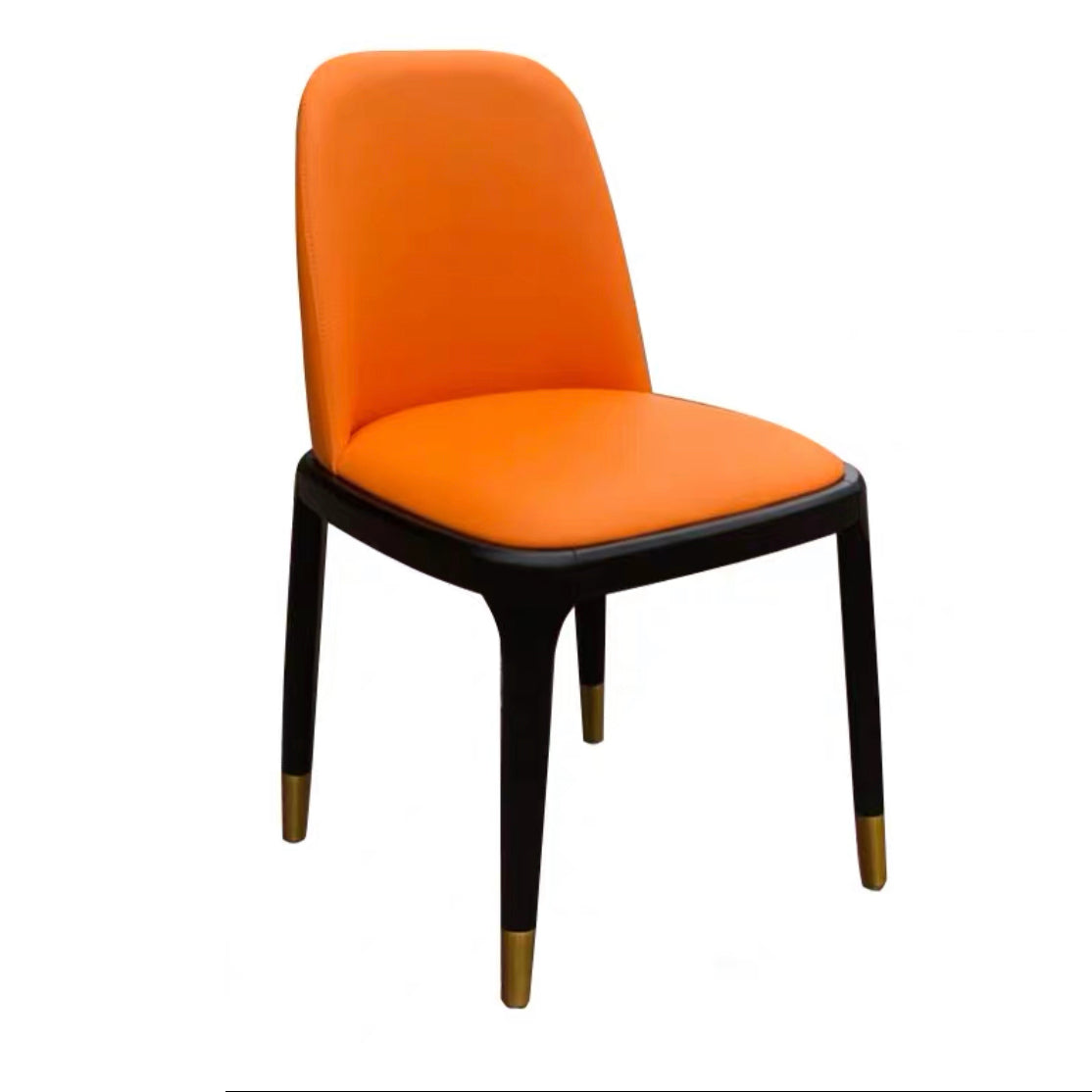 Chaise d'appoint industrielle en cuir de frêne, finition mate, chaise de salle à manger Parsons (Ensemble de 2)