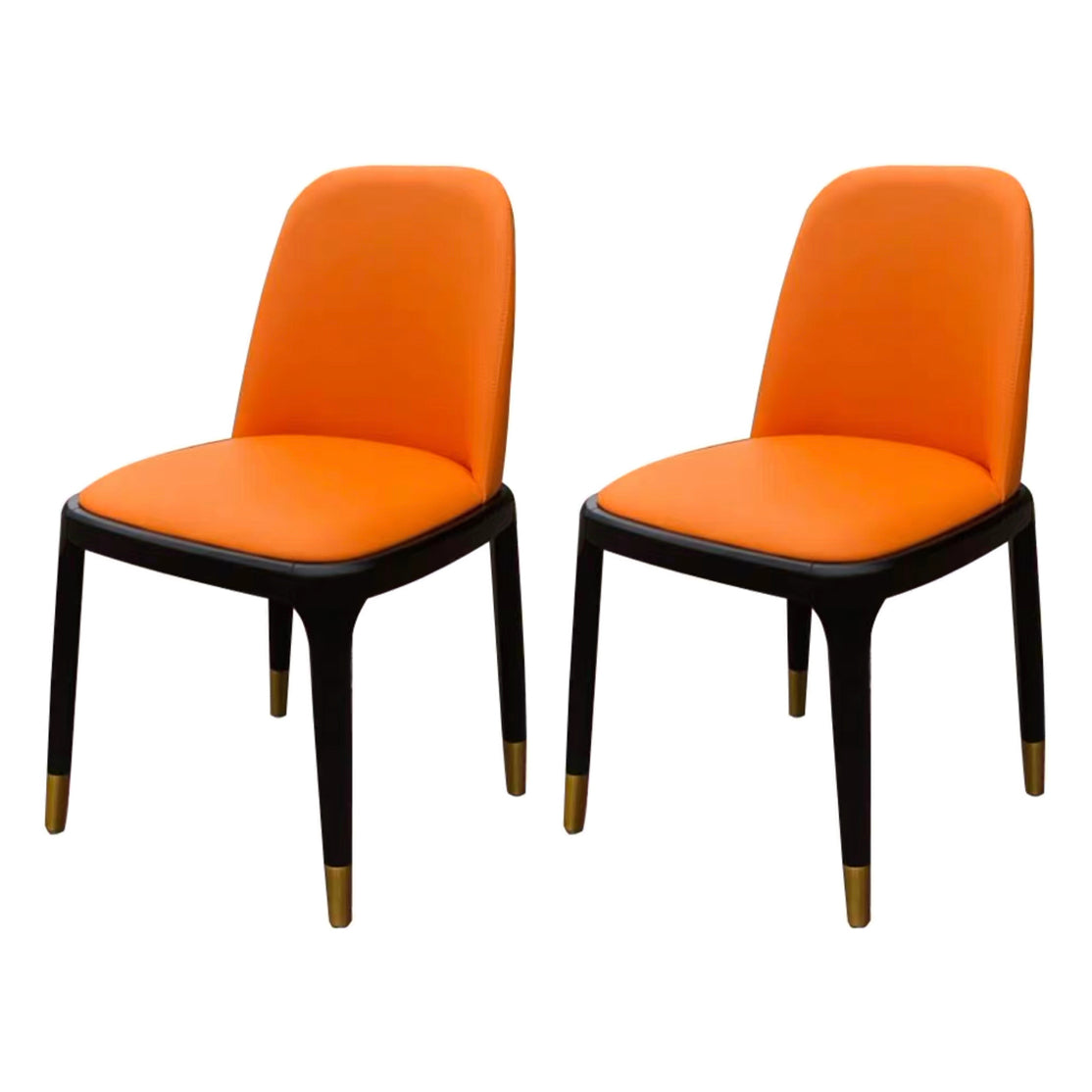 Chaise d'appoint industrielle en cuir de frêne, finition mate, chaise de salle à manger Parsons (Ensemble de 2)