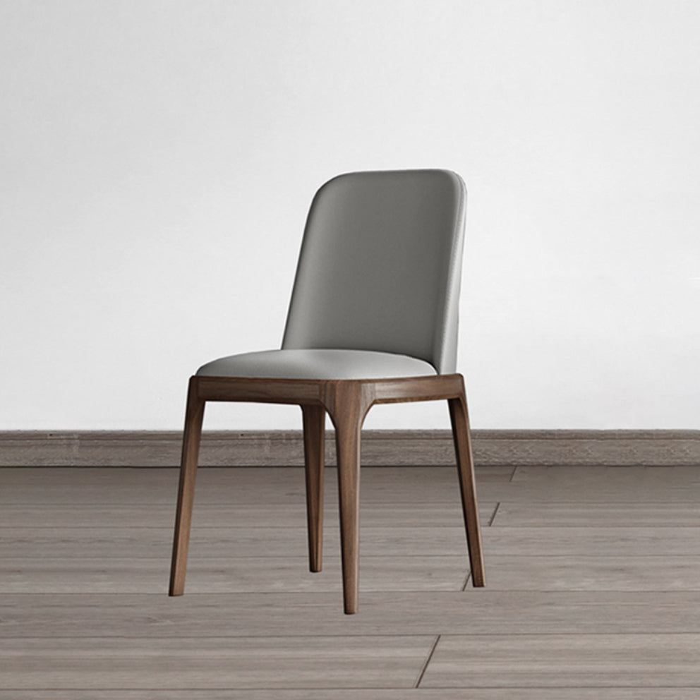 Chaise d'appoint industrielle en cuir de frêne, finition mate, chaise de salle à manger Parsons (Ensemble de 2)