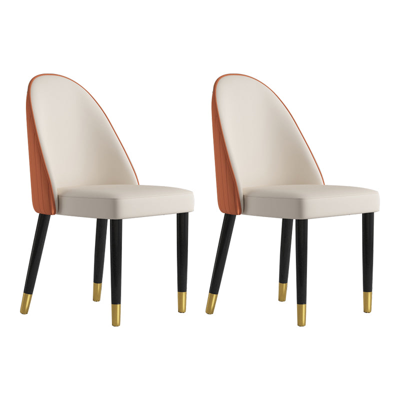 Chaise de salle à manger de style scandinave Chaise Parsons rembourrée sans accoudoirs en bois pour salle à manger (Ensemble de 2)
