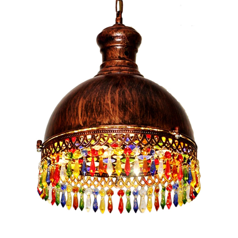 Art Deco Bowl Chandelier Lighting 3 Bulbs Metal Ceiling Suspension Lamp in Brass for Living Room