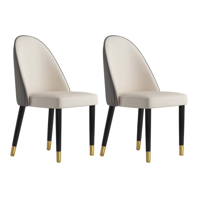 Chaise de salle à manger de style scandinave Chaise Parsons rembourrée sans accoudoirs en bois pour salle à manger (Ensemble de 2)