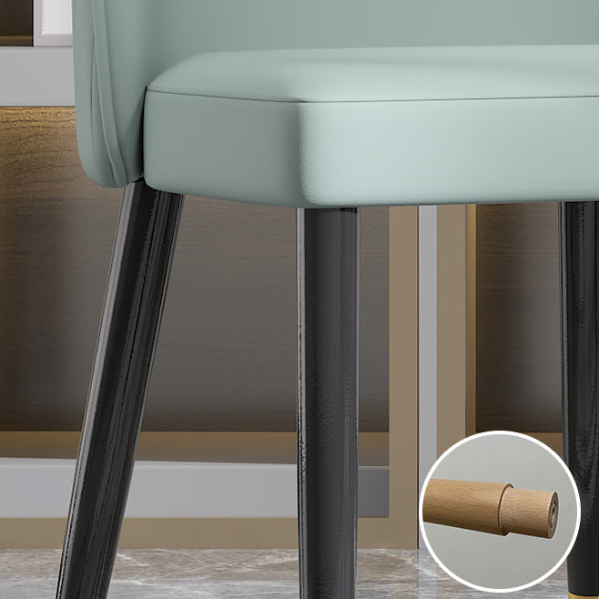 Silla de comedor de estilo escandinavo, silla Parsons acolchada sin brazos de madera (juego de 2)