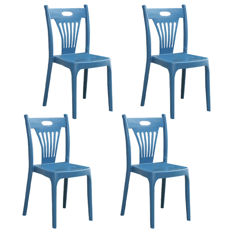 Sillas de comedor de estilo nórdico, sillas laterales de plástico sin brazos para cocina (juego de 4)