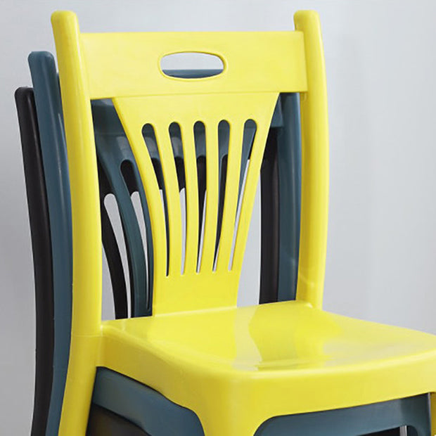Sillas de comedor de estilo nórdico, sillas laterales de plástico sin brazos para cocina (juego de 4)