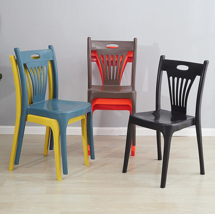 Sillas de comedor de estilo nórdico, sillas laterales de plástico sin brazos para cocina (juego de 4)