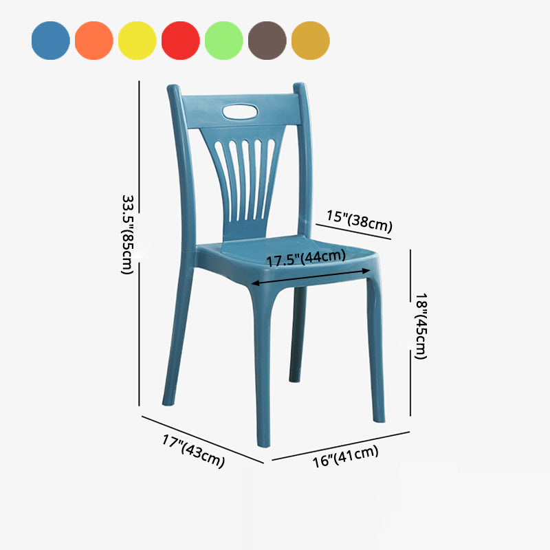Sillas de comedor de estilo nórdico, sillas laterales de plástico sin brazos para cocina (juego de 4)