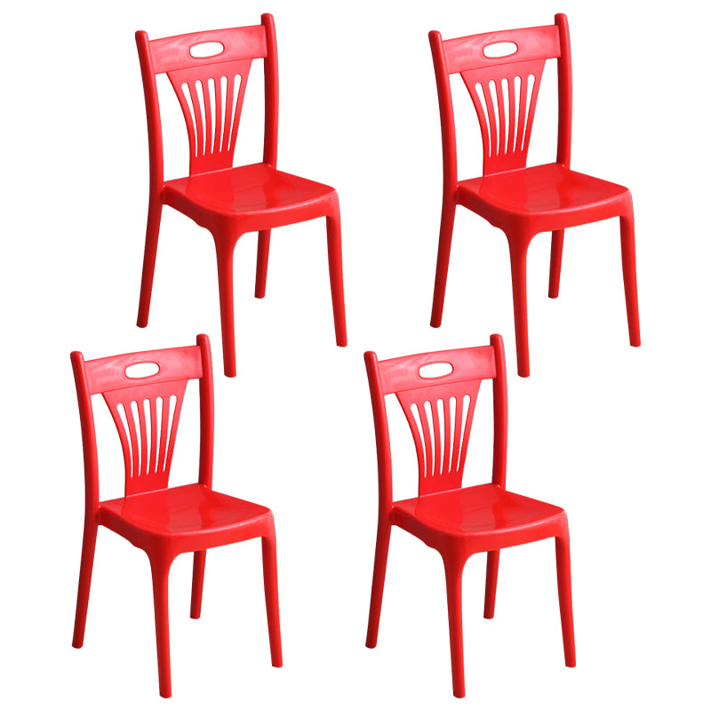 Sillas de comedor de estilo nórdico, silla auxiliar de plástico sin brazos para cocina (juego de 4)