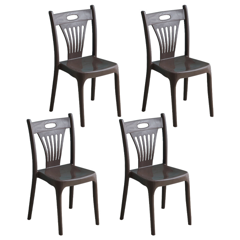 Chaises de salle à manger de style nordique, chaise d'appoint en plastique sans accoudoirs pour cuisine (Ensemble de 4)