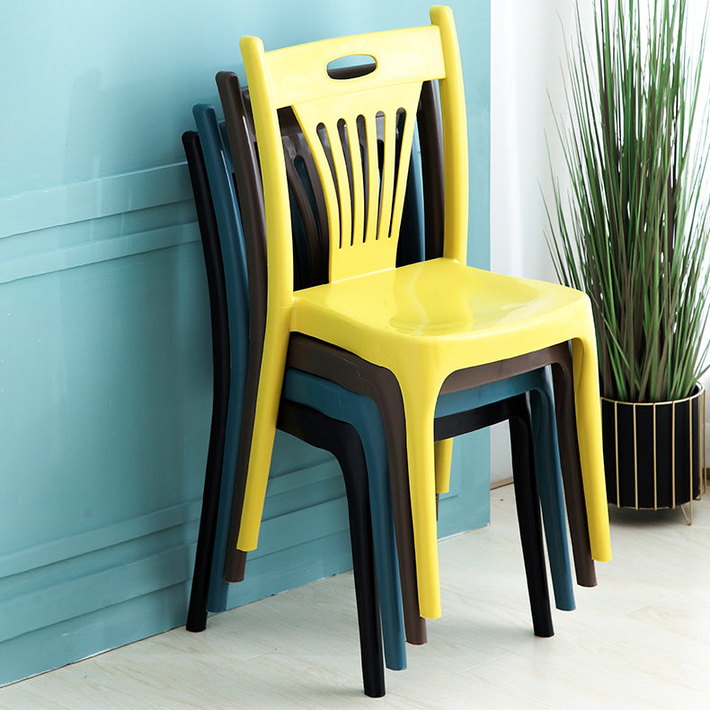 Sillas de comedor de estilo nórdico, silla auxiliar de plástico sin brazos para cocina (juego de 4)