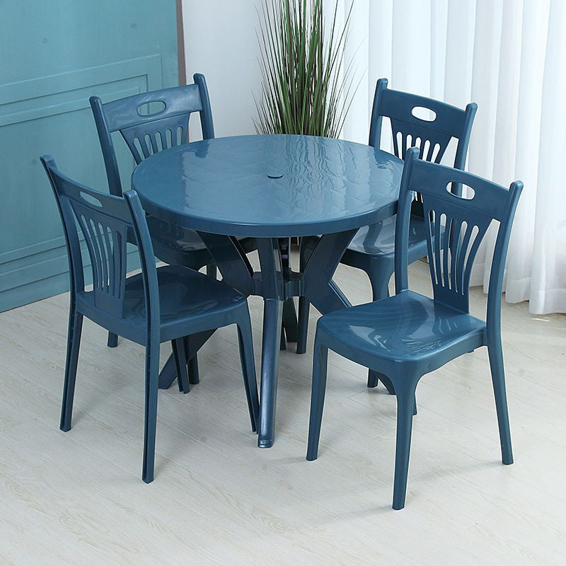 Sillas de comedor de estilo nórdico, silla auxiliar de plástico sin brazos para cocina (juego de 4)