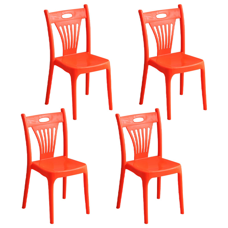 Sillas de comedor de estilo nórdico, silla auxiliar de plástico sin brazos para cocina (juego de 4)