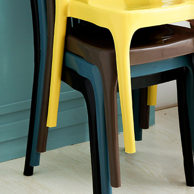 Sillas de comedor de estilo nórdico, silla auxiliar de plástico sin brazos para cocina (juego de 4)