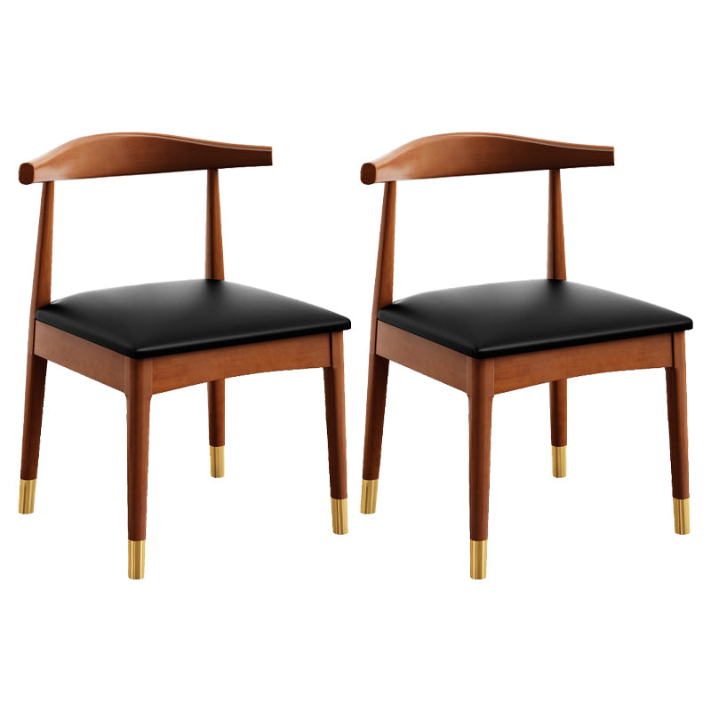 Silla de comedor de madera de estilo escandinavo, silla sin brazos con cuerno de vaca